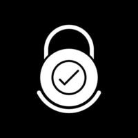 Security Check Glyph Inverted Icon Design vector