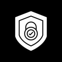 Security Check Glyph Inverted Icon Design vector