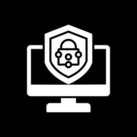 Security Computer Fix Glyph Inverted Icon Design vector