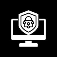 Security Computer Fix Glyph Inverted Icon Design vector