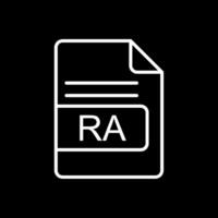 RA File Format Line Inverted Icon Design vector