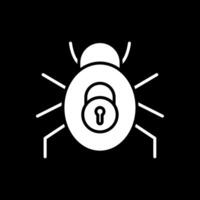 Security Bug Glyph Inverted Icon Design vector