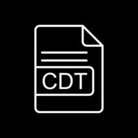 CDT File Format Line Inverted Icon Design vector