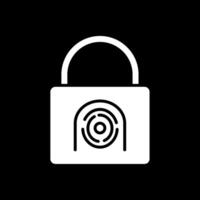 Security Basket Fingerprint Glyph Inverted Icon Design vector