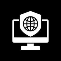 Security Computer Connect Glyph Inverted Icon Design vector