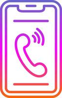 Phone Line Gradient Icon Design vector