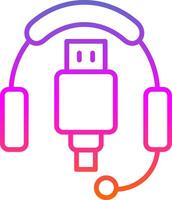 Headphones Line Gradient Icon Design vector