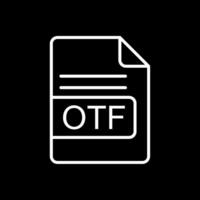 OTF File Format Line Inverted Icon Design vector