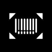 Bar Code Glyph Inverted Icon Design vector