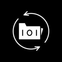Data Backup Glyph Inverted Icon Design vector