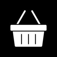 Shopping Basket Glyph Inverted Icon Design vector