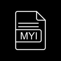 MYI File Format Line Inverted Icon Design vector