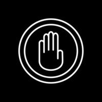 Stop Hand Line Inverted Icon Design vector