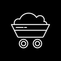 Coal Mining Line Inverted Icon Design vector