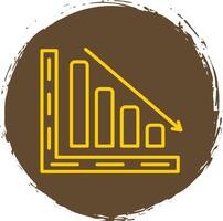 Bar Chart Line Gradient Icon Design vector