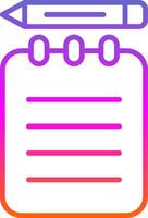 Notepad Line Gradient Icon Design vector