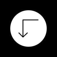 Turn Down Glyph Inverted Icon Design vector