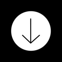 Down Arrow Glyph Inverted Icon Design vector