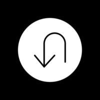 U Turn Glyph Inverted Icon Design vector