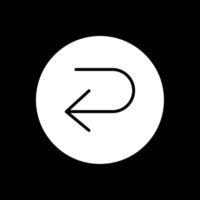 U Turn Glyph Inverted Icon Design vector