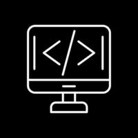 Programming Line Inverted Icon Design vector