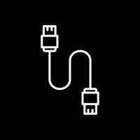 Database Cable Line Inverted Icon Design vector