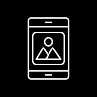 Mobile Application Line Inverted Icon Design vector