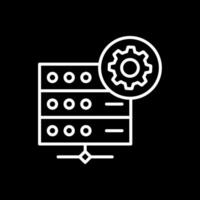 Dedicated Server Line Inverted Icon Design vector