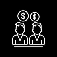 Seo Team Money Line Inverted Icon Design vector