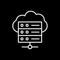 nube base de datos línea invertido icono diseño vector