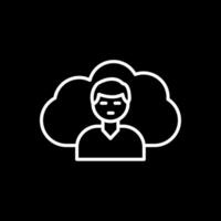 Cloud Client Line Inverted Icon Design vector