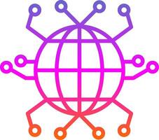 Global Networking Line Gradient Icon Design vector