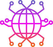 Global Networking Line Gradient Icon Design vector