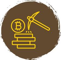 bitcoin minería línea degradado icono diseño vector