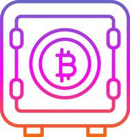 Bitcoin Storage Line Gradient Icon Design vector