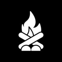 Bonfire Glyph Inverted Icon Design vector