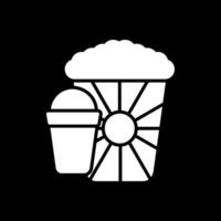 Popcorn Glyph Inverted Icon Design vector