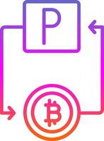 Bitcoin Paypal Line Gradient Icon Design vector