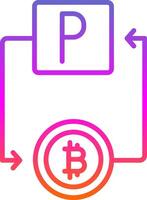 Bitcoin Paypal Line Gradient Icon Design vector