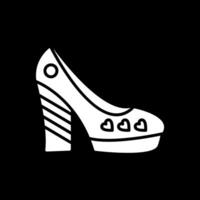 shoes Glyph Inverted Icon Design vector