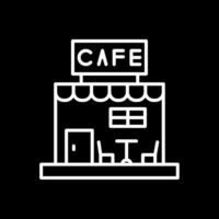 café línea invertido icono diseño vector