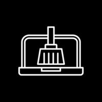 System Cleaner Line Inverted Icon Design vector