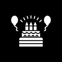 cumpleaños glifo invertido icono diseño vector