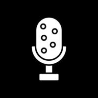 Microphone Glyph Inverted Icon Design vector