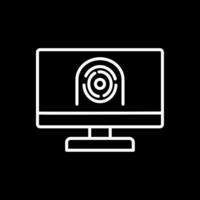 Security Computer Faceprint Line Inverted Icon Design vector