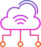 Cloud Computing Line Gradient Icon Design vector