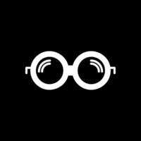 Glasses Glyph Inverted Icon Design vector