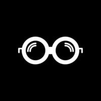 Glasses Glyph Inverted Icon Design vector