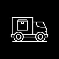 Delivery Truck Line Inverted Icon Design vector