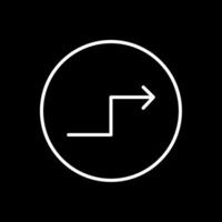 zigzag flecha línea invertido icono diseño vector
